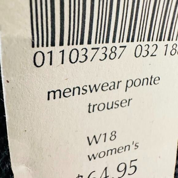 Coldwater Creek Womens Pants Menswear Ponte Trouser Knit Herringbone Grey W18 - Picture 12 of 12